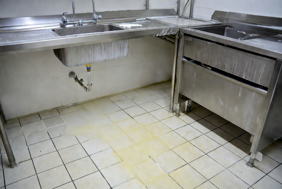 Verschmutzte Großküche – vorher
